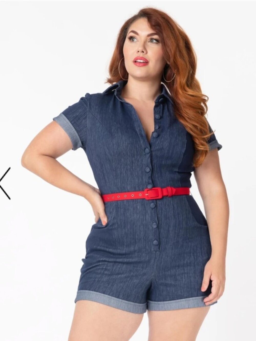 Unique Vintage Denim Patsy Romper Size 5X Pinup Sailor 50's
